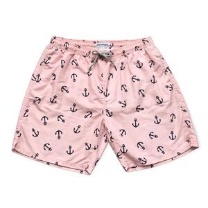 🔃Maamgic Anchor Print Men’s Pink Board Shorts Swim Trunks